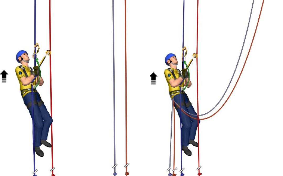 Maniobra cambio de cuerda Irata nivel 1