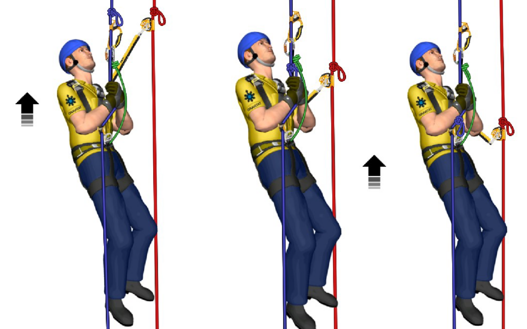 Paso de nudos hacia arriba y hacia abajo Irata nivel 1